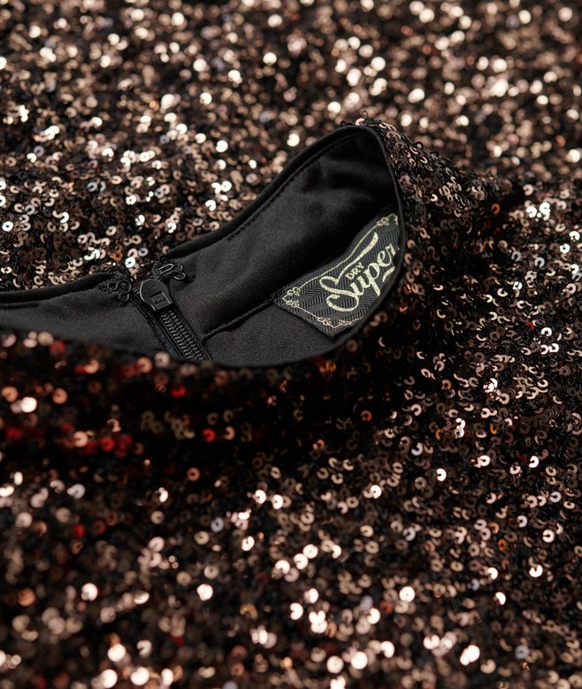 Sleeveless Sequin A Line Mini Dress