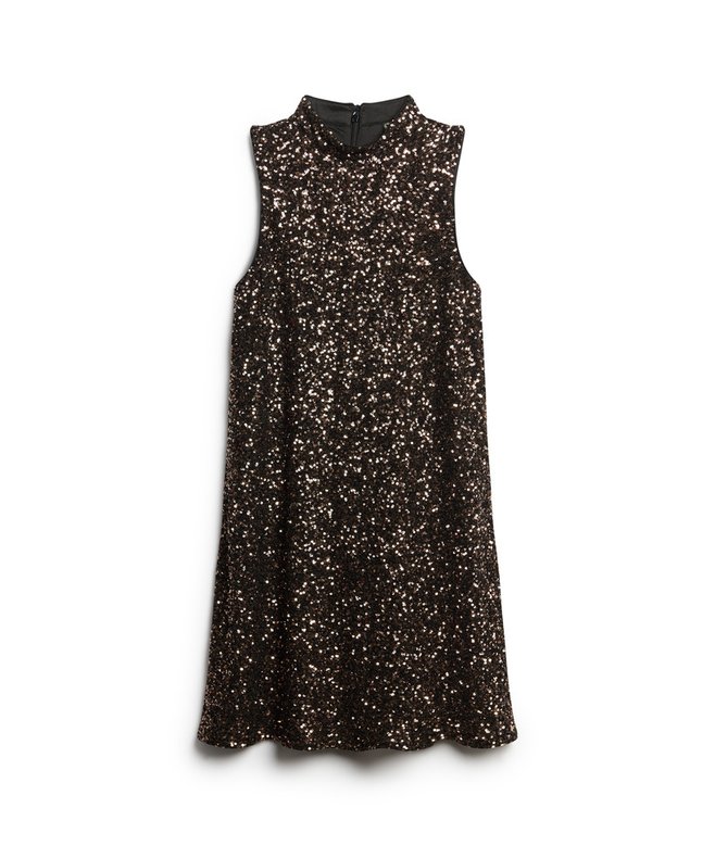 Sleeveless Sequin A Line Mini Dress