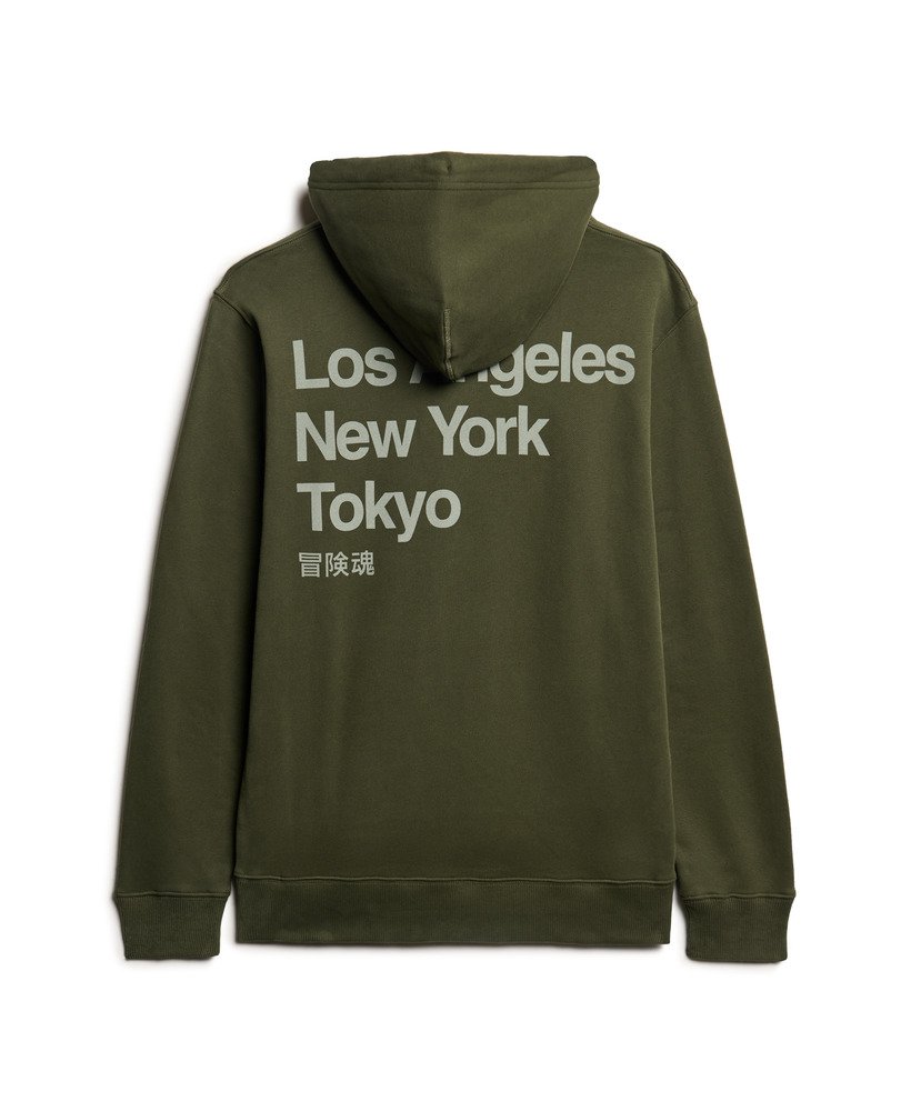 【Superdry】Superdry コットン 100% コア ロゴ シティ パーカー mens Core Logo City Loose Fit Hoodie in Army Khaki | Superdry US