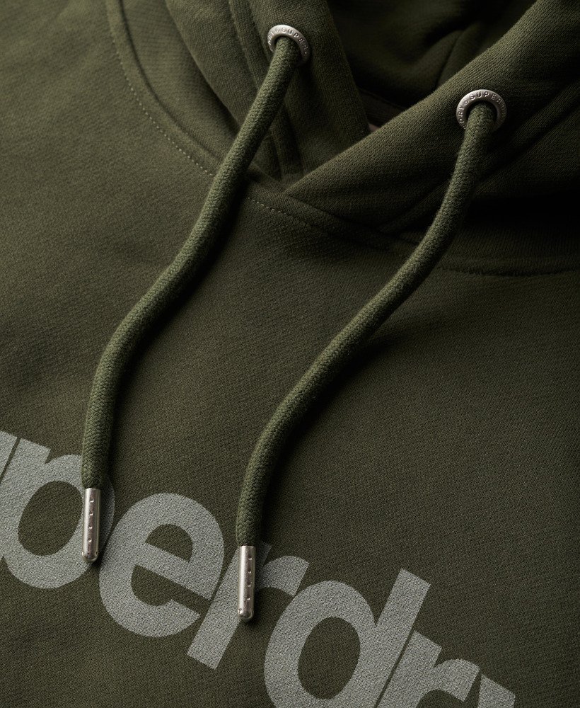 【Superdry】Superdry コットン 100% コア ロゴ シティ パーカー mens Core Logo City Loose Fit Hoodie in Army Khaki | Superdry US