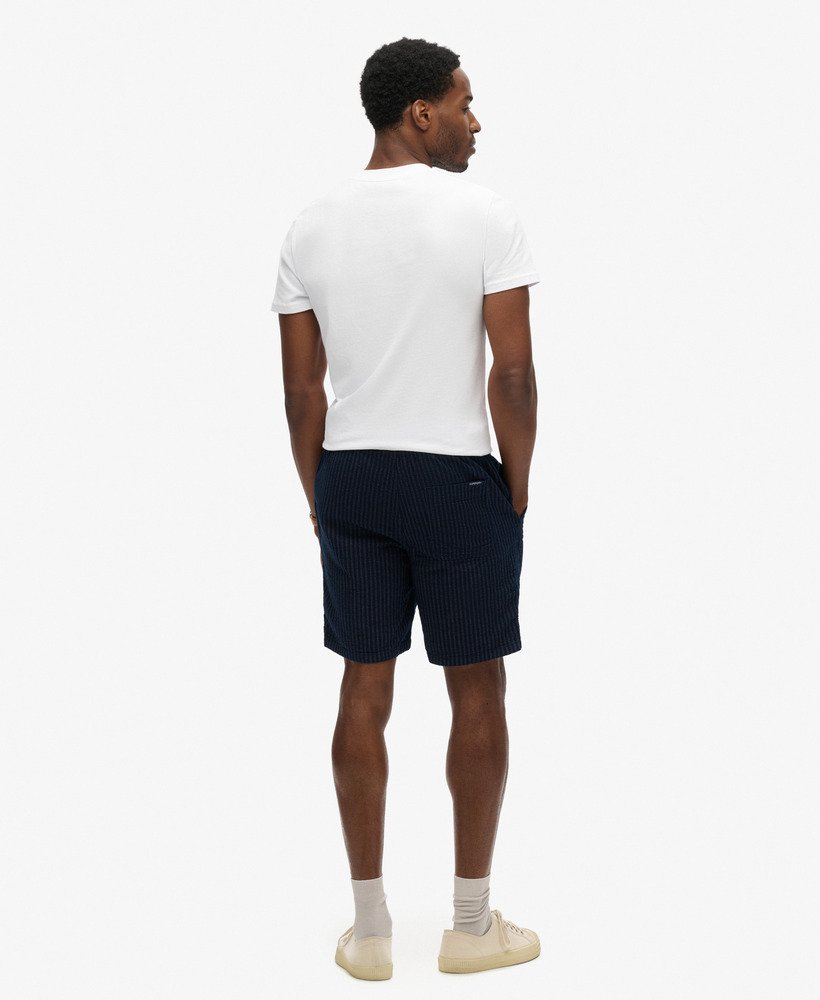 mens Indigo Bermuda Shorts in Twin Ticking Navy | Superdry US