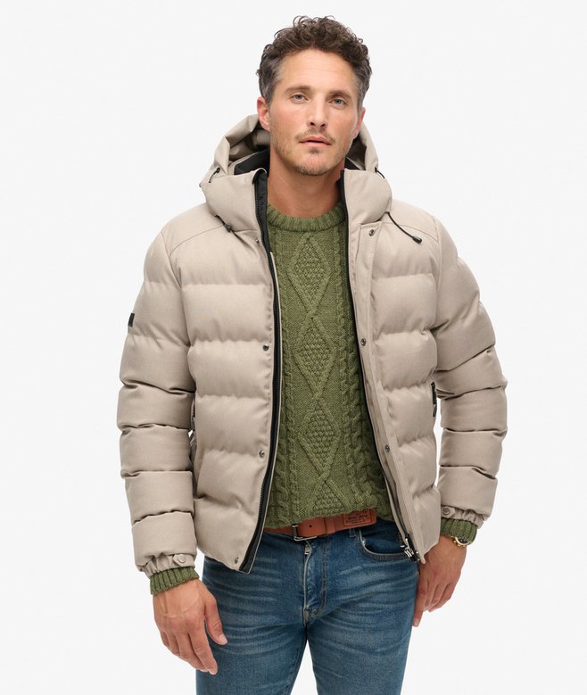 ChaquetaacolchadaconcapuchadetweedSports