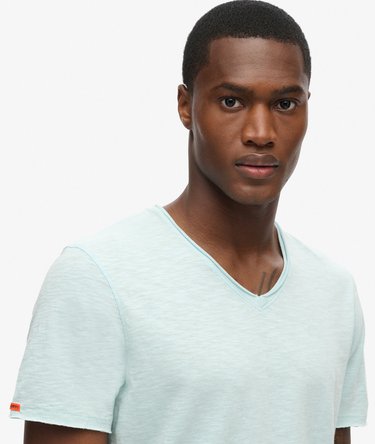 Raw Edge T-shirt van slubgaren met V-hals Image 3