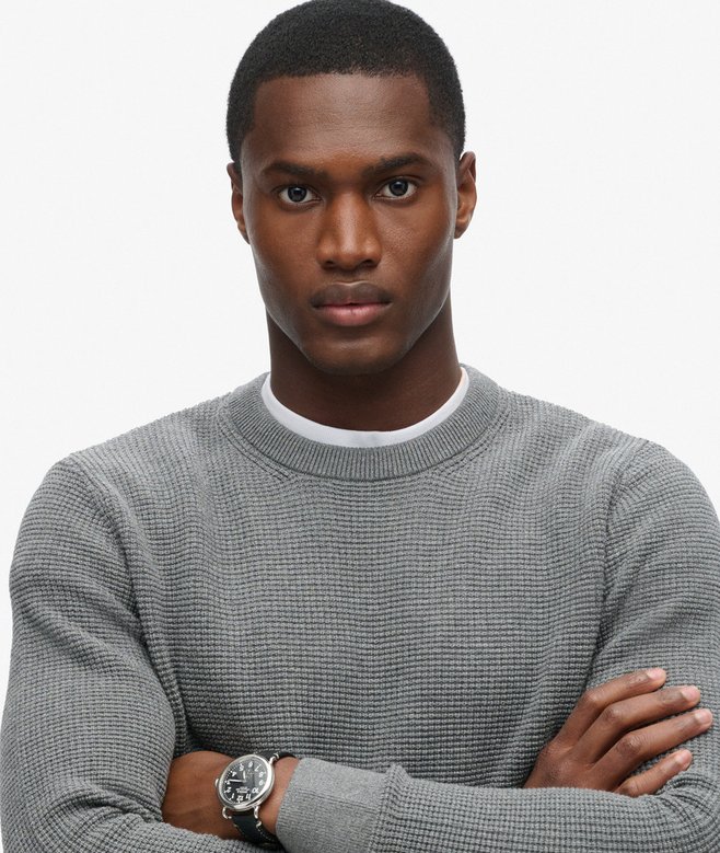 Textured Crew Knitted Jumper