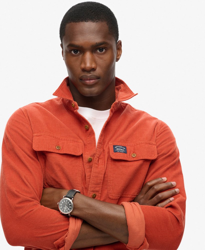 mens Trailsman Relaxed Fit Corduroy Shirt in BURNT ORANGE