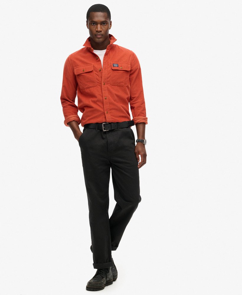 mens Trailsman Relaxed Fit Corduroy Shirt in BURNT ORANGE