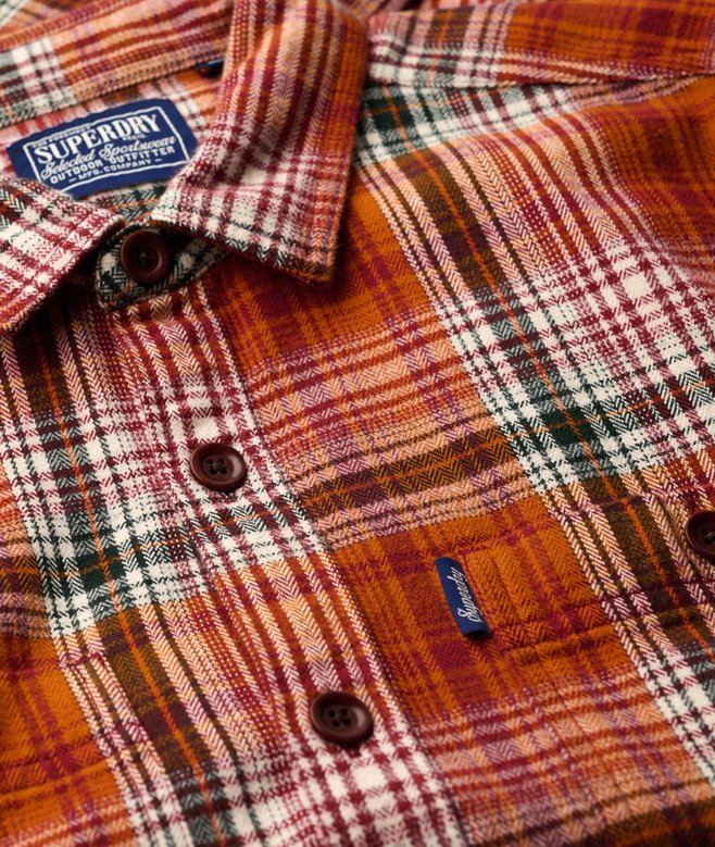 Karierte Vintage Hemdjacke boseman kariert orange für Herren