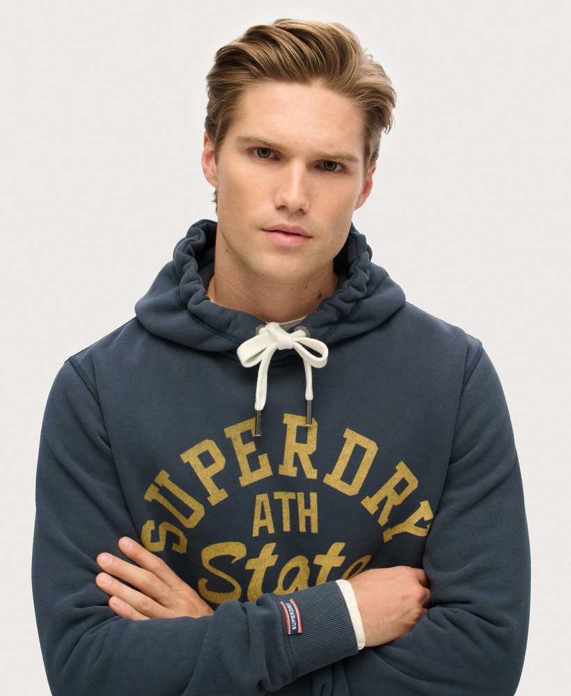 mens Track & Field Graphic Hoodie in Eclipse Navy | Superdry CA-EN