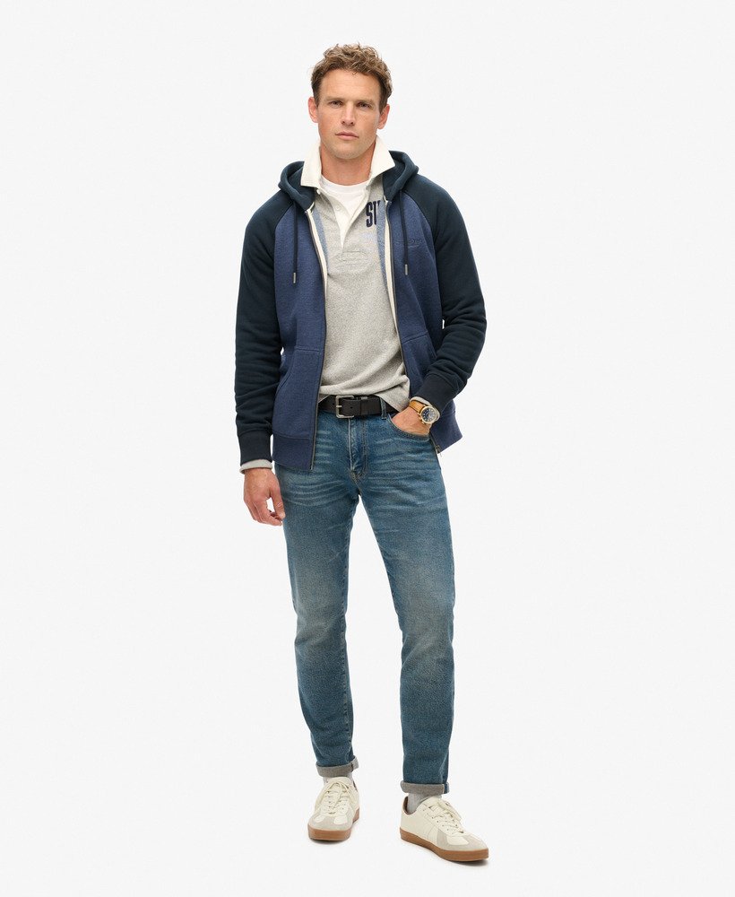 T-shirt Superdry Homme - Gris Shaded - Manches Longues - Taille M/L