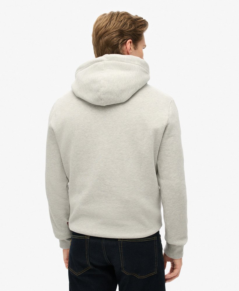 mens Tokyo Vintage Logo Graphic Hoodie in Pumice Stone Beige