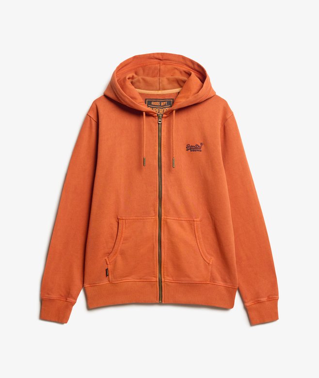 Essential Logo Washed Zip Hoodie