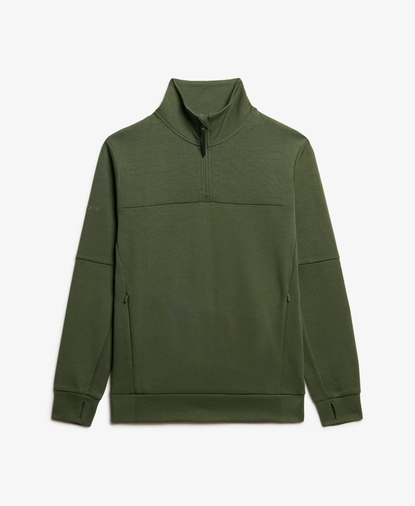 ウェア Small Logo Half Zip Sweatshirt (moss) mens Tech Loose Half Zip Sweatshirt in Dark Moss Green | Superdry UK