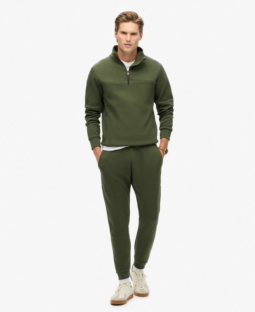 mens Tech Loose Half Zip Sweatshirt in Dark Moss Green | Superdry UK