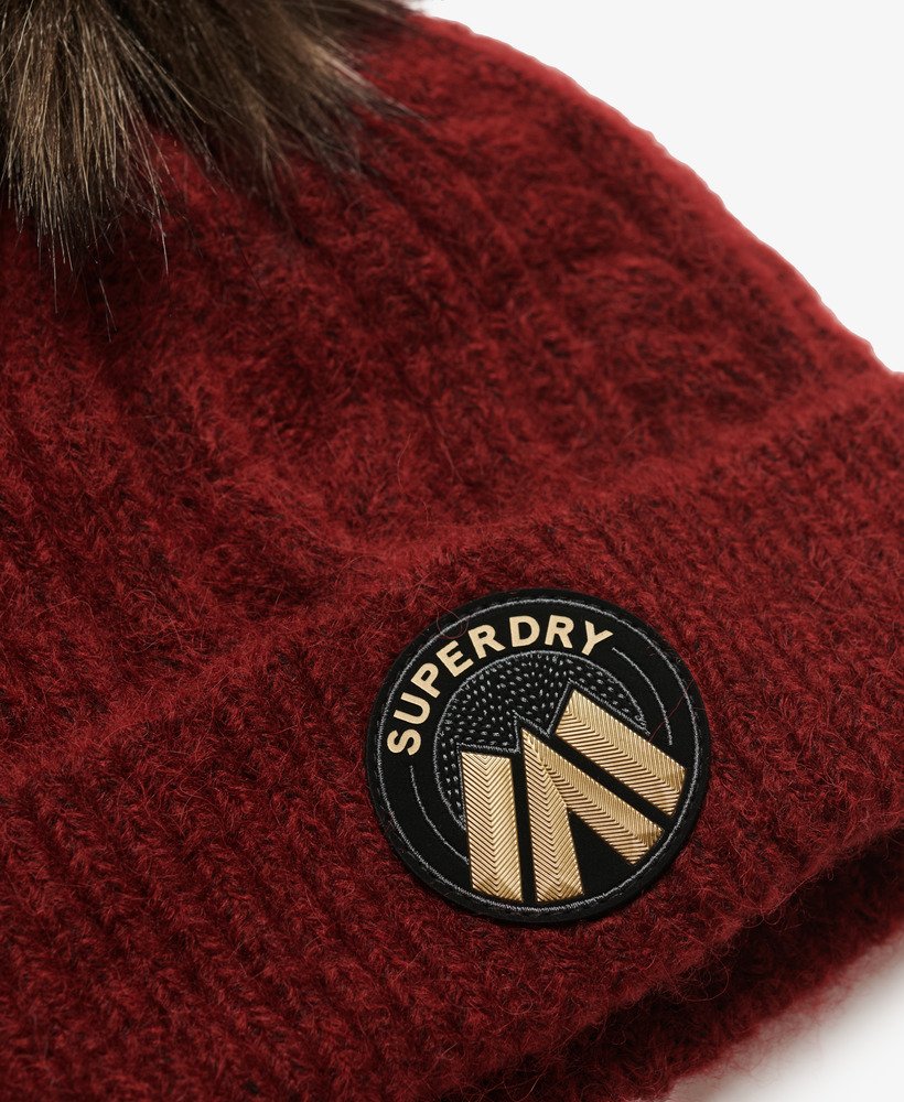 Cable Luxe Knit Beanie Hat-Hyper Magenta Pink