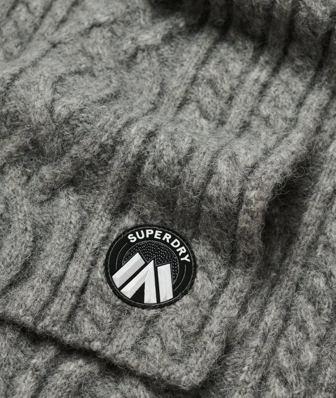 Écharpe en Maille Torsadée Luxe gris scandi chiné pours Femme