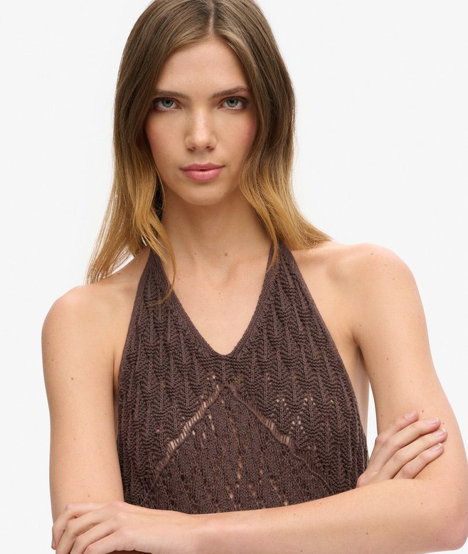 Crochet Halter Maxi Dress