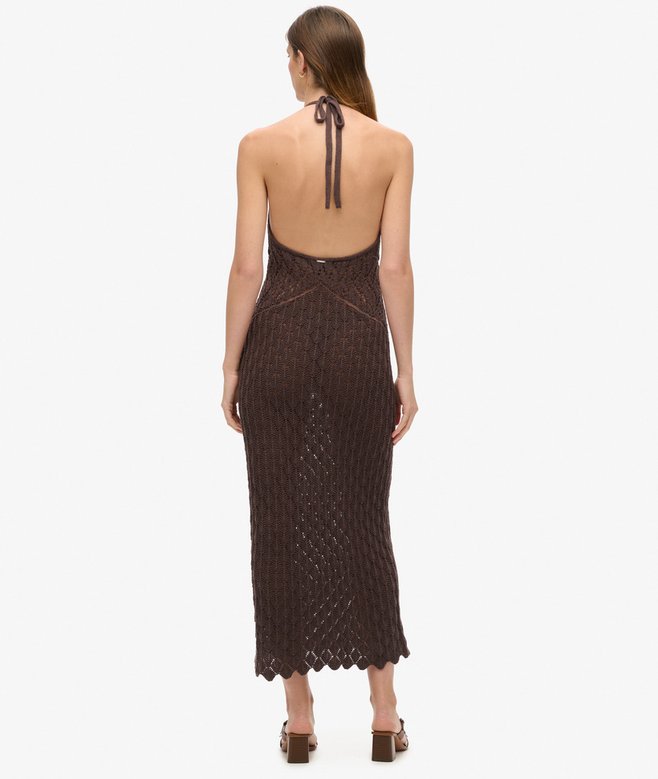 Crochet Halter Maxi Dress
