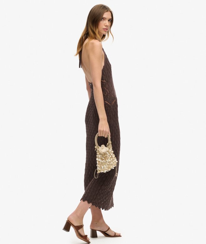 Crochet Halter Maxi Dress
