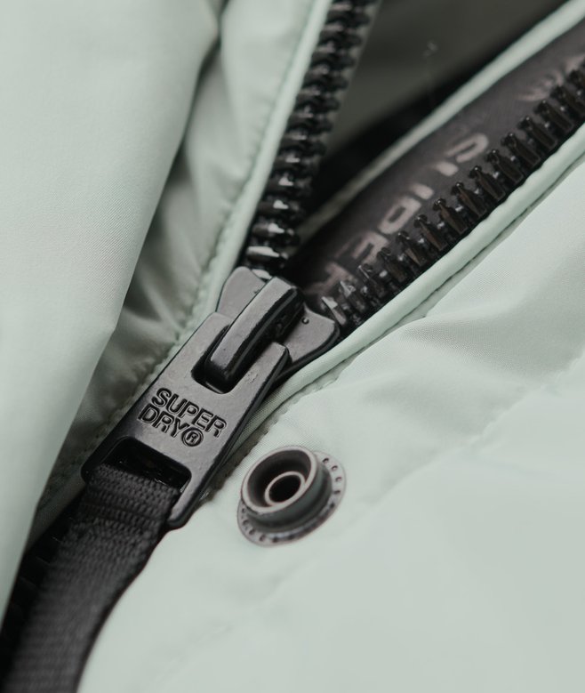 Hooded Mid Length Sports Puffer Jacket