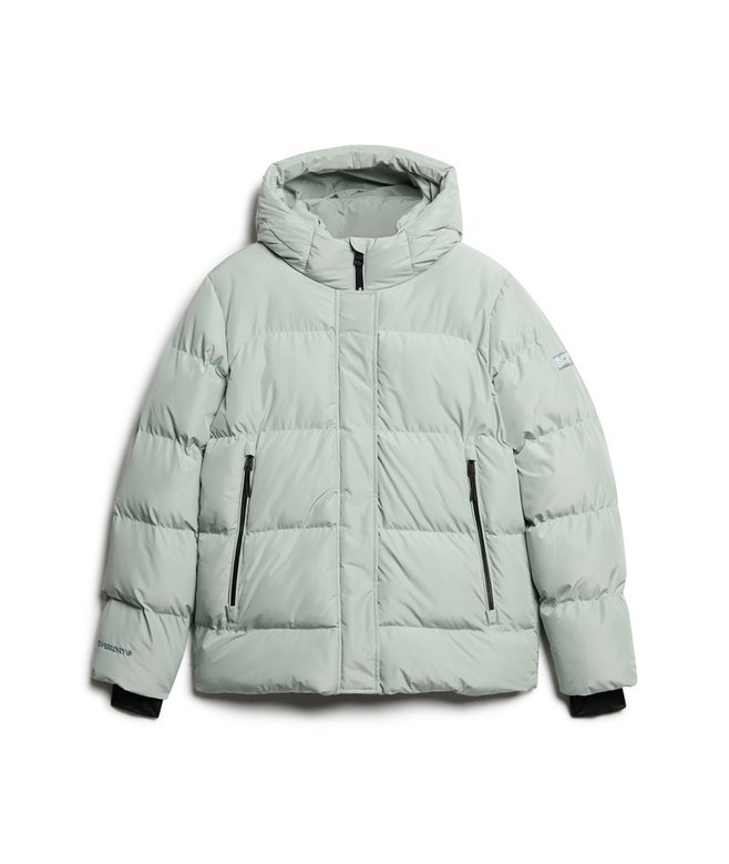 Hooded Mid Length Sports Puffer Jacket