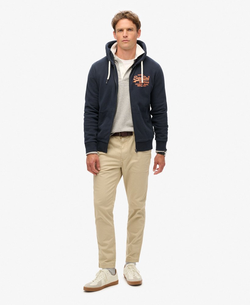 【SUPERDRY】Neon Vintage Logo ジップ パーカー mens Neon Vintage Logo Zip Hoodie in Eclipse Navy | Superdry US