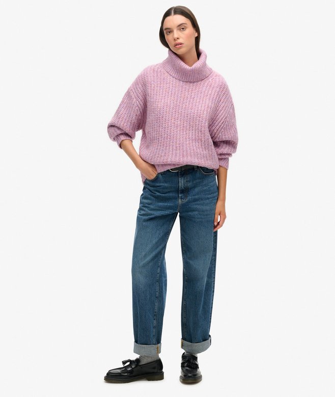 Brushed Rib Slouch Neck Jumper