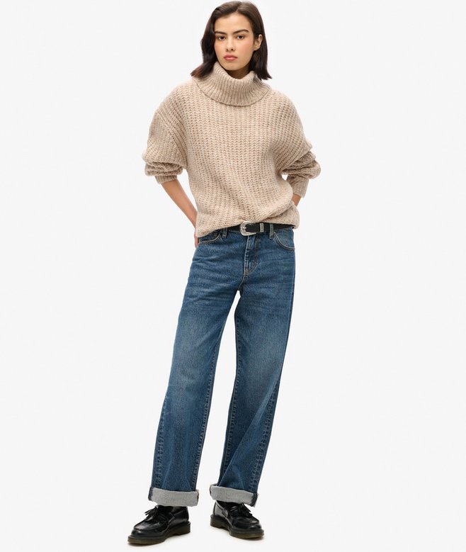 Brushed Rib Slouch Neck Jumper