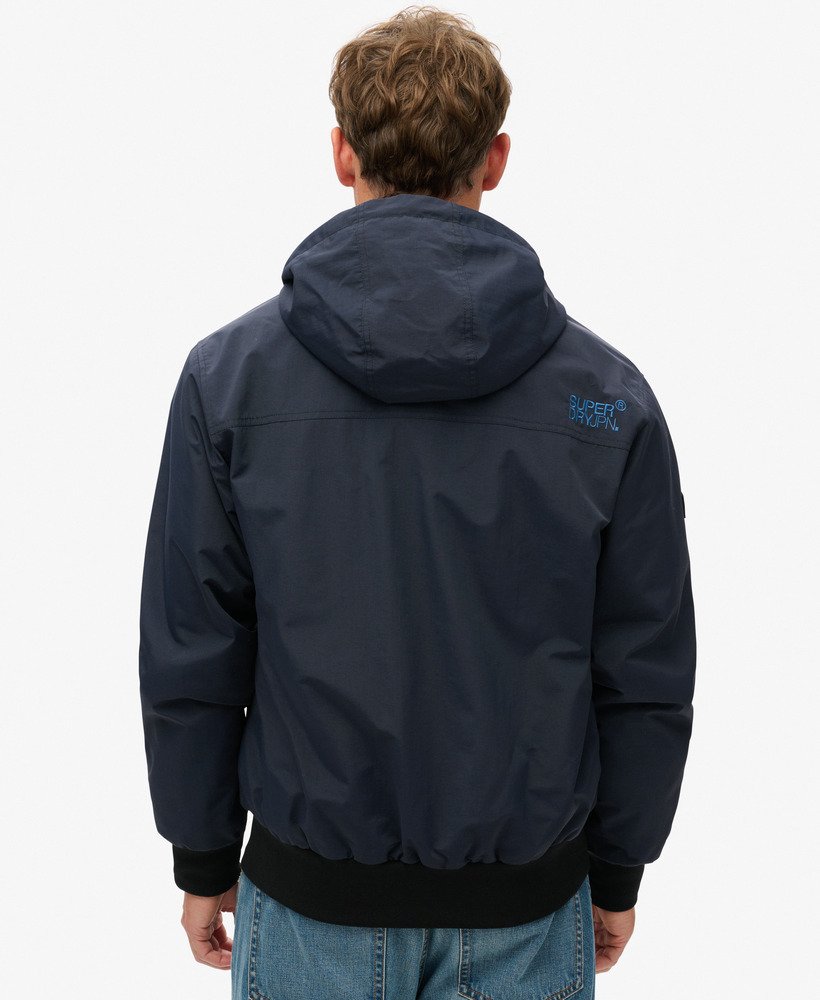 mens Surplus Nylon Hooded Bomber Jacket in Eclipse Navy | Superdry US