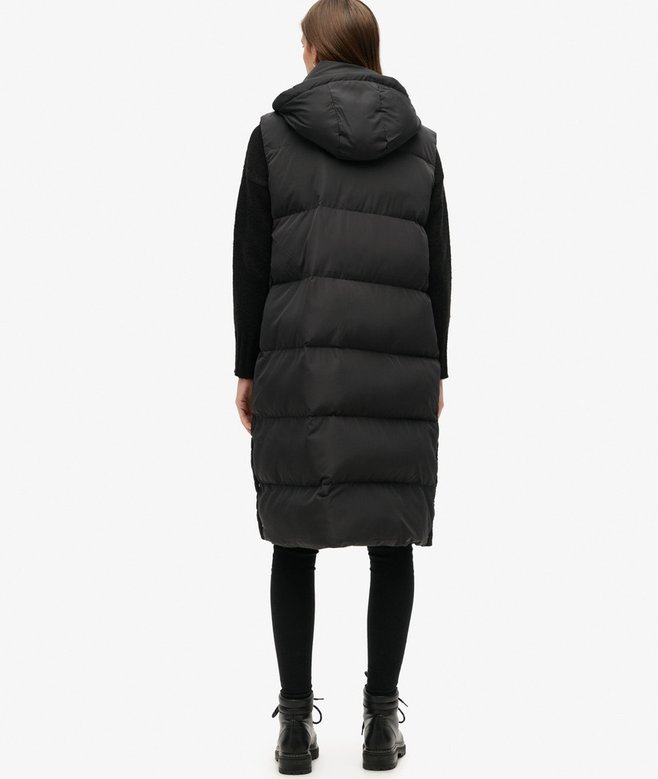 Longline Hooded Puffer Gilet