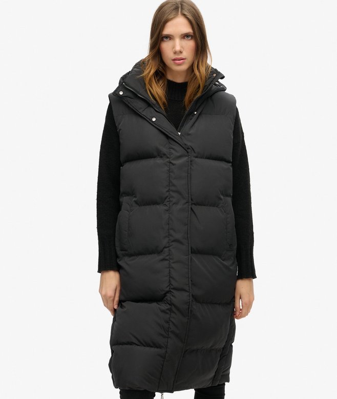 Longline Hooded Puffer Gilet