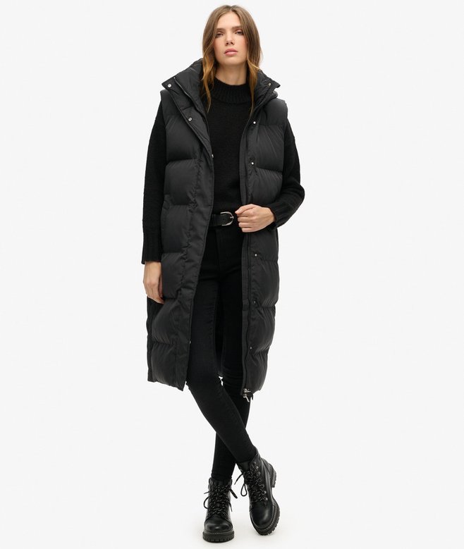 Longline Hooded Puffer Gilet