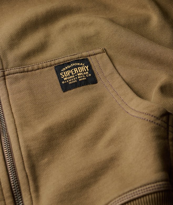 Contrast Stitch Relaxed Zip Hoodie