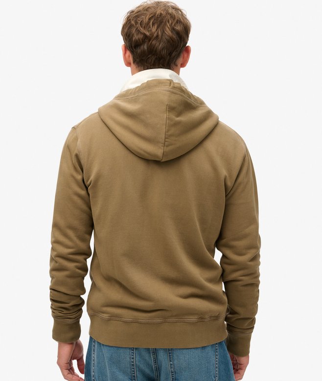 Contrast Stitch Relaxed Zip Hoodie