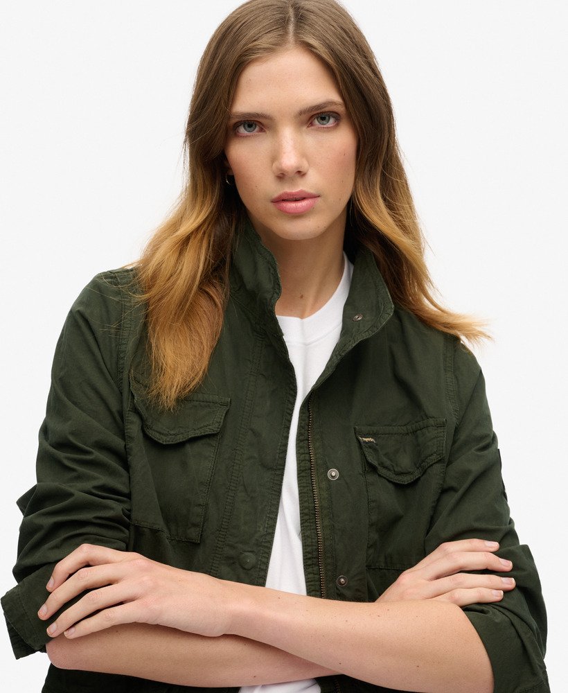 womens M65 Embellished Military Jacket in Surplus Goods