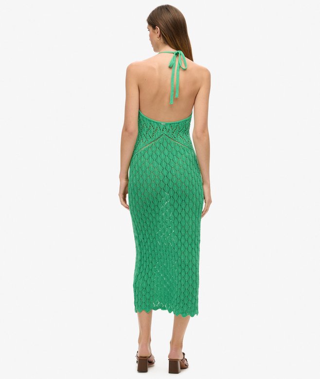 Crochet Halter Maxi Dress
