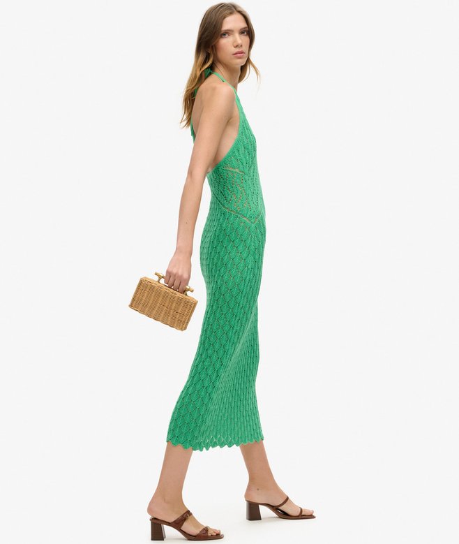 Crochet Halter Maxi Dress