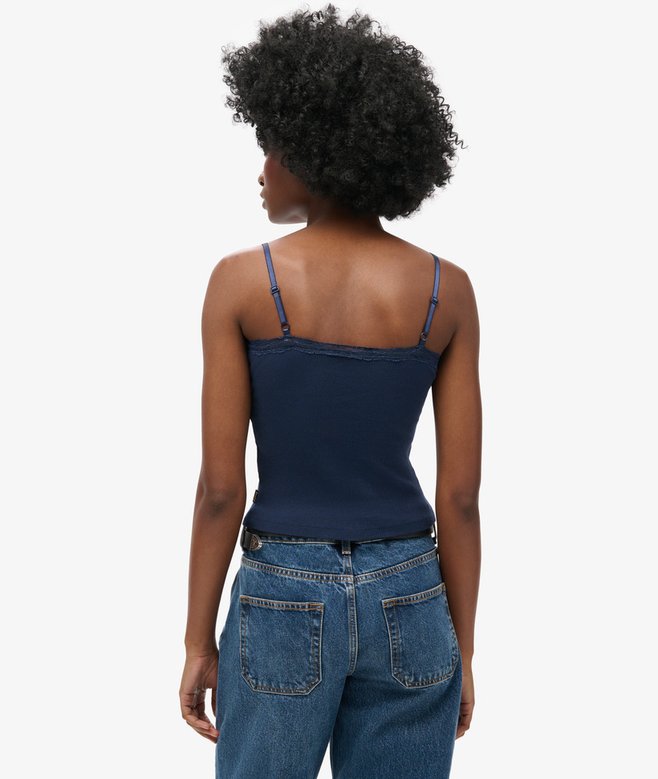 Athletic Essential Lace Trim Cami Top