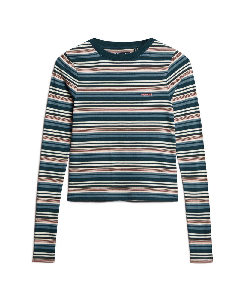 womens Stripe Long Sleeve Top in Blue Bottle Stripe | Superdry US