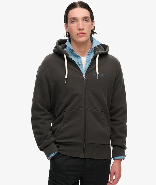 Tattoo Graphic Loose Zip Hoodie