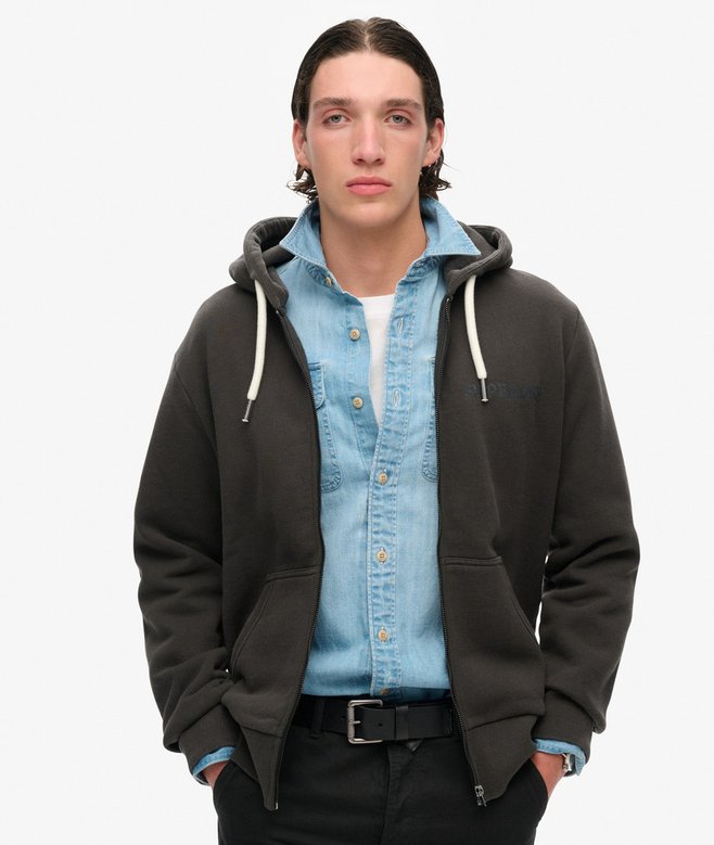 Tattoo Graphic Loose Zip Hoodie