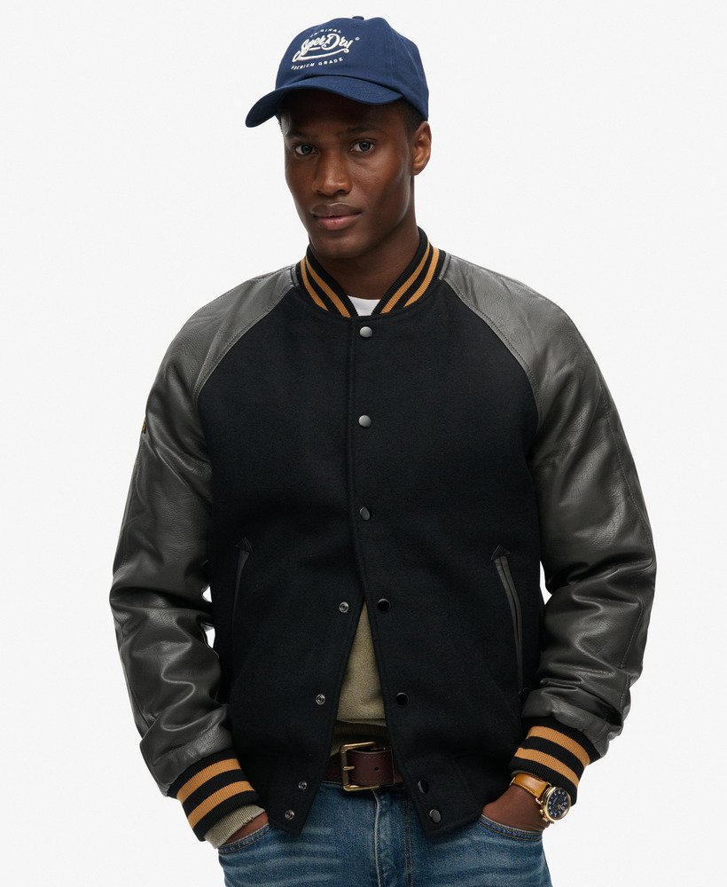 Moshtashio Mens Varsity College Jacket Baseball Bomber