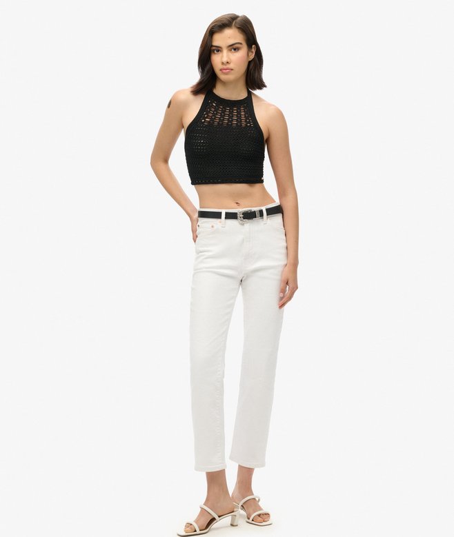 Cropped Halter Crochet Top