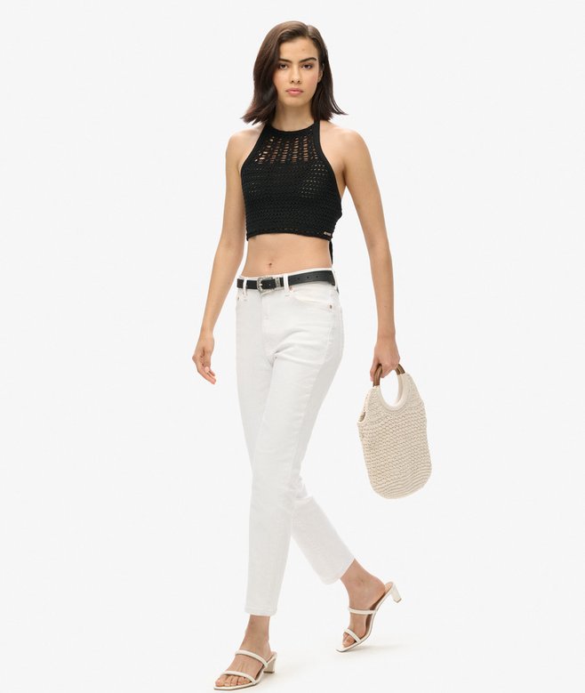Cropped Halter Crochet Top
