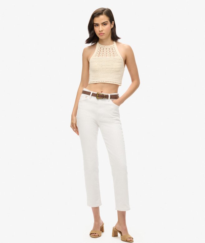 Cropped Halter Crochet Top