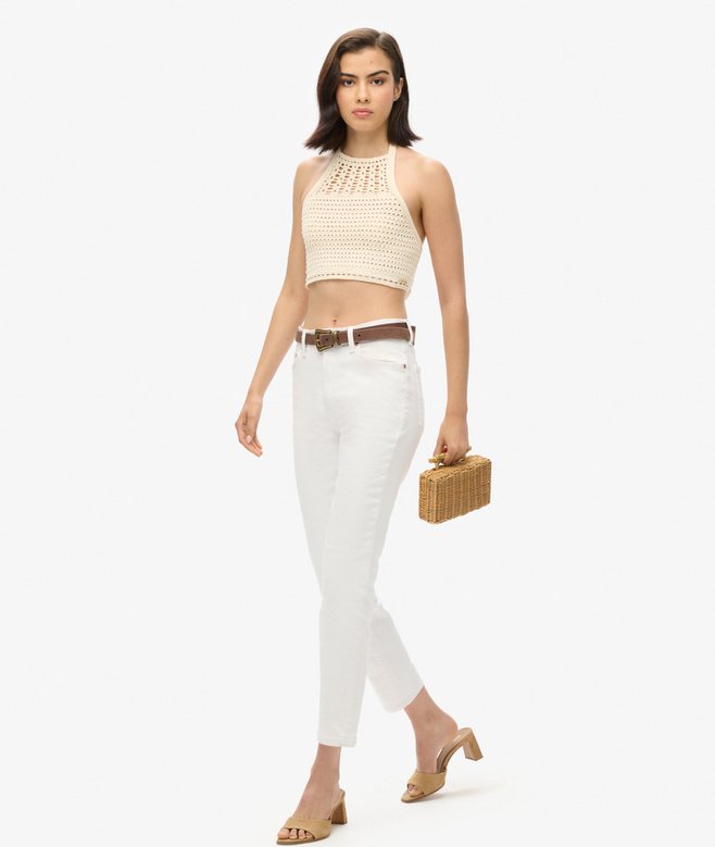 Cropped Halter Crochet Top