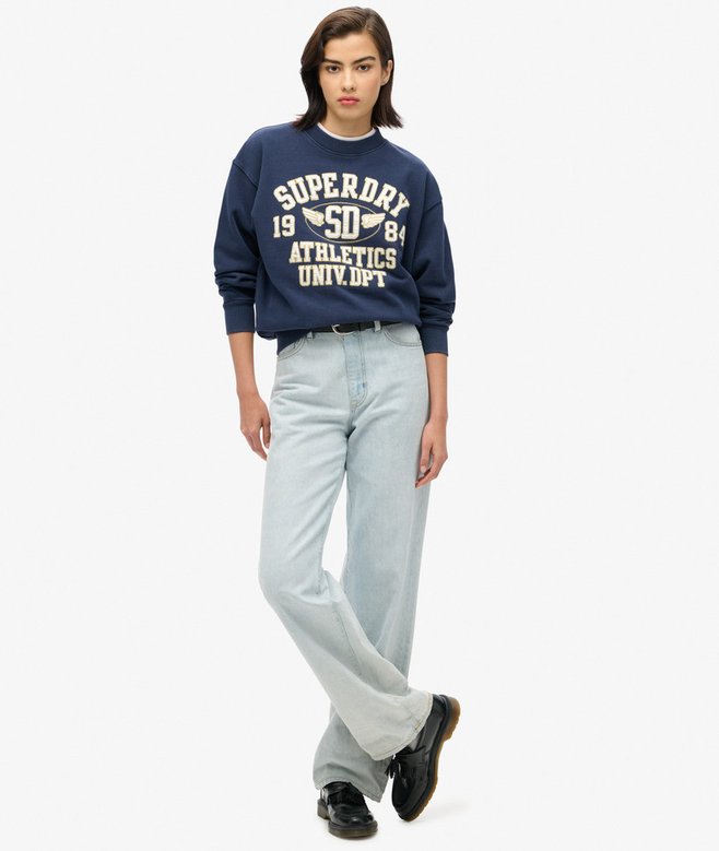 College Script Loose Sweatshirt