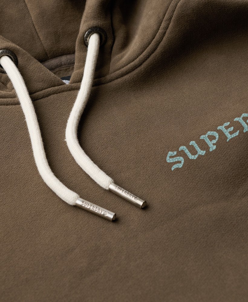 mens Tattoo Graphic Hoodie in Dark Khaki | Superdry US