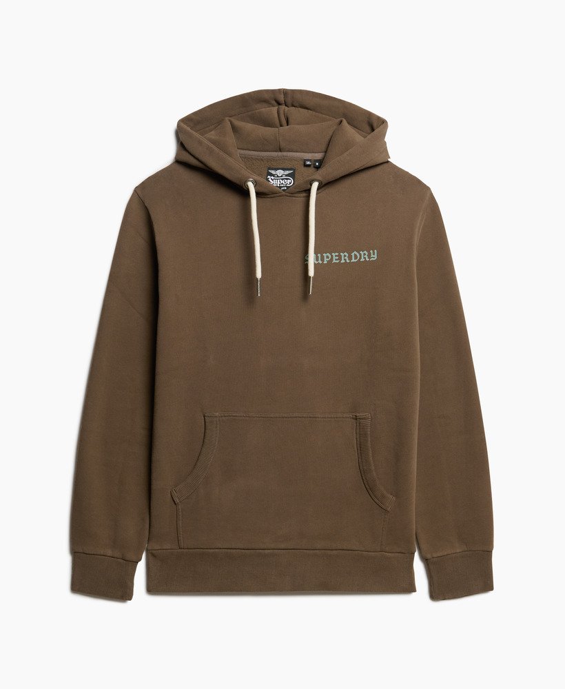mens Tattoo Graphic Hoodie in Dark Khaki | Superdry US