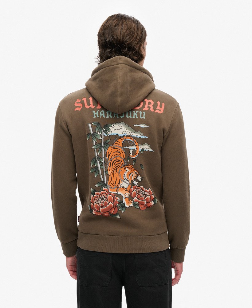 【Superdry】ブラック Superdry タトゥー グラフィック パーカー mens Tattoo Graphic Hoodie in Black | Superdry UK
