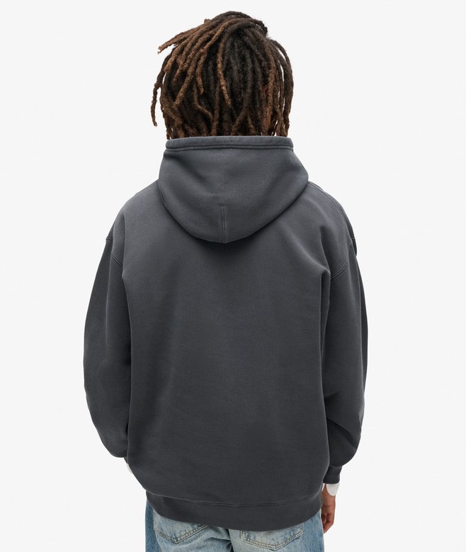 Micro Logo Graphic Loose Hoodie